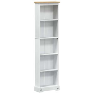 vidaXL Knjižna omara 46 x 20 x 170 cm Masivno borovo les Bela