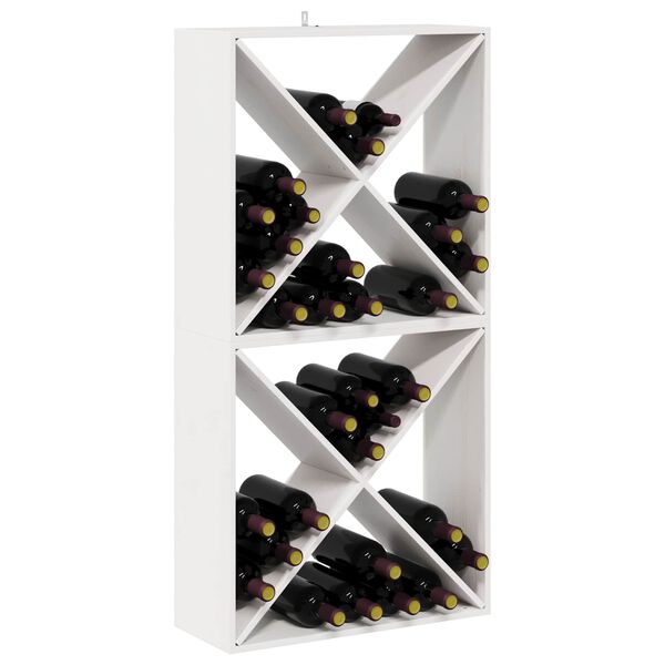 vidaXL Stojalo za vino 2 pcs Bela 62 x 25 x 62 cm Masivno borovo les
