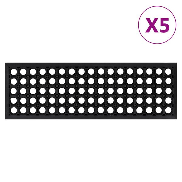 vidaXL Podloge za stopnice 5 kosov 25x75 cm guma