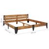 vidaXL Posteljni okvir trden akacijev les z bru&scaron;enim fini&scaron;em 200x200cm