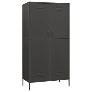 vidaXL Garderobna omara antracitna 90x50x180 cm jeklo