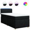 vidaXL Box spring postelja z vzmetnico črn 90x190 cm blago