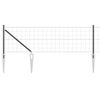 vidaXL Ograja s stebrom Siva 0,6 x 50 m Jeklo in PVC