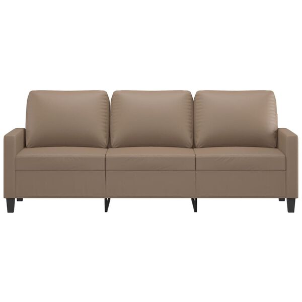 vidaXL Trosed kapučino barve 180 cm umetno usnje