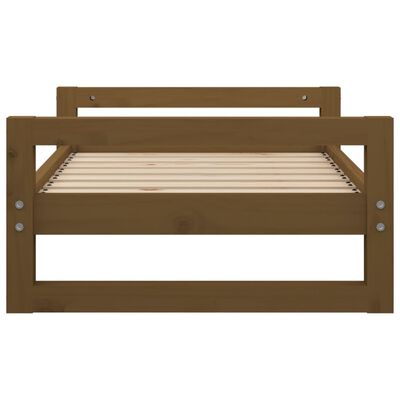 vidaXL Pasja postelja medeno rjava 75,5x55,5x28 cm trdna borovina