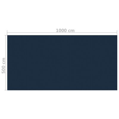 vidaXL Plavajoča PE solarna folija za bazen 1000x500 cm črna in modra
