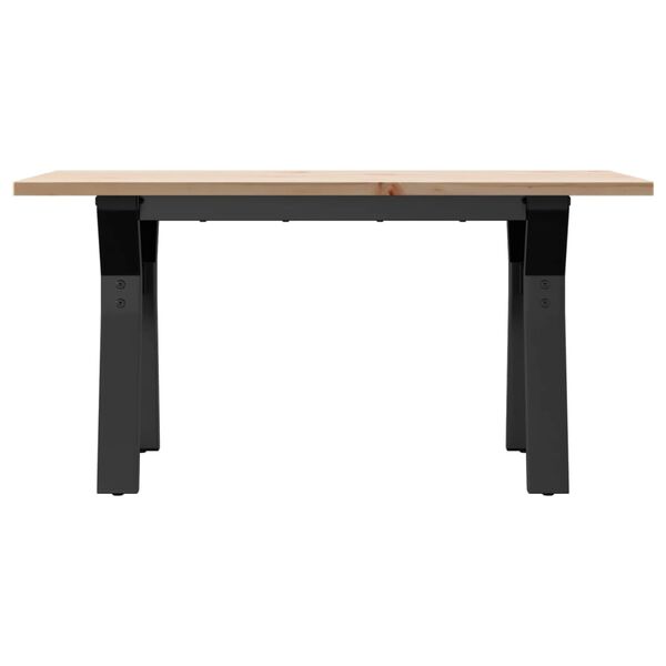 vidaXL Klubska mizica Y okvir 80x50x40 cm trdna borovina jeklo