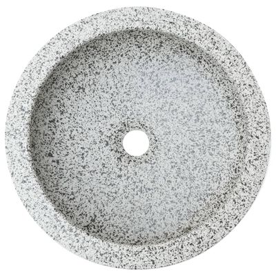 vidaXL Nadpultni umivalnik siv okrogel Φ41x14 cm keramika