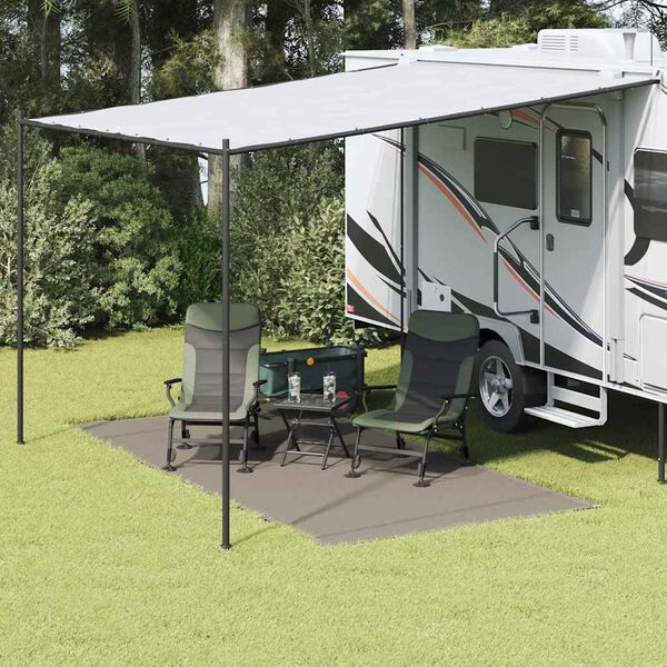 vidaXL Preproga za šotor Svetlo siva 400 x 200 cm Polietilen