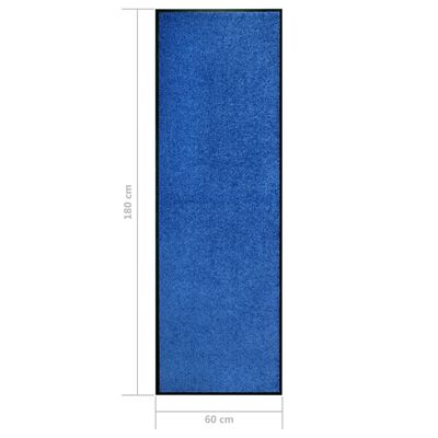 vidaXL Pralni predpražnik moder 60x180 cm