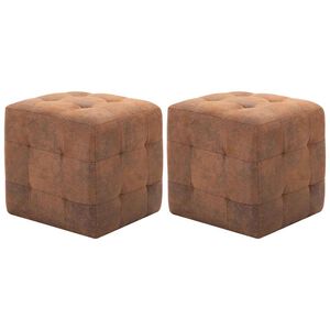 vidaXL Nočne omarice 2 kosa rjave 30x30x30 cm umetno semi&scaron; usnje