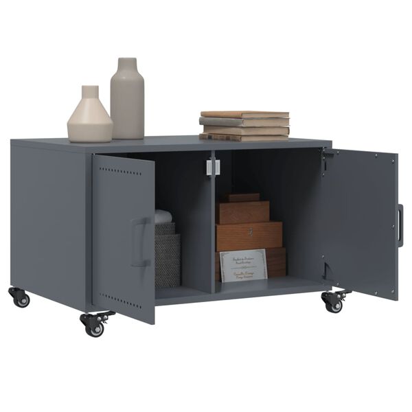 vidaXL Klubska mizica antracit 68x50x43,5 cm jeklo