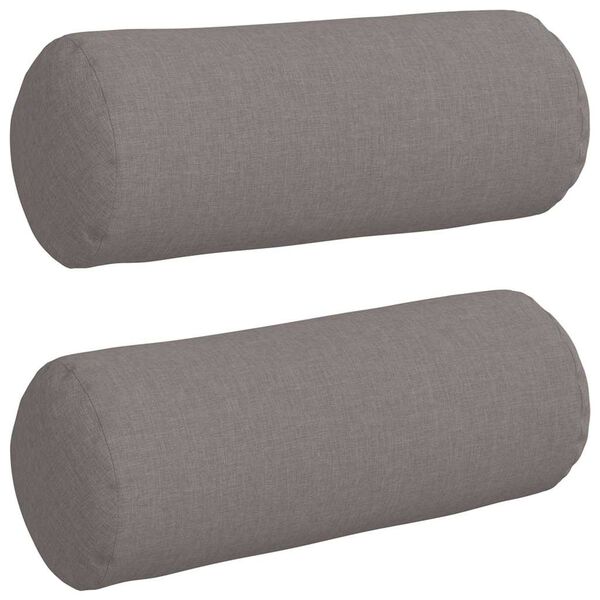 vidaXL Blazine 2 pcs Taupe Ø 15 x 40 cm blago