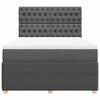 vidaXL Box spring postelja z vzmetnico temno siva 140x200 cm blago