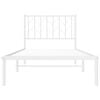 vidaXL Kovinski posteljni okvir z vzglavjem bel 90x190 cm