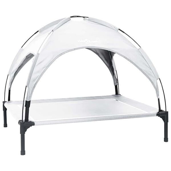 vidaXL Ležišče za psa Srebrno siva 90 x 81 x 80,5 cm Jeklo