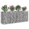 vidaXL Gabionska dvignjena postelja 2 pcs srebrna 200 x 50 x 80 cm