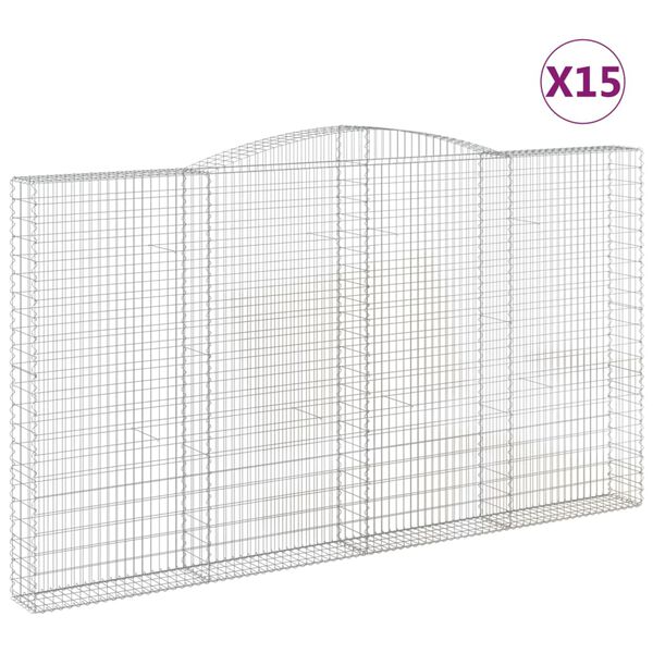 vidaXL Obokane gabion ko&scaron;are 15kosov 400x50x220/240cm pocinkano železo