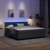 vidaXL LED Box Spring Postelja Temno siva in bela 180 x 200 cm