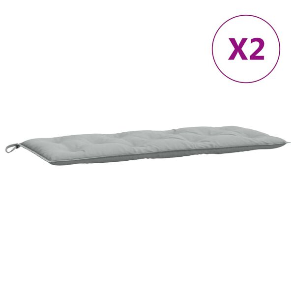 vidaXL Blazina za vrtno klop 2 kos melanž sv. siva 120x50x7 cm blago