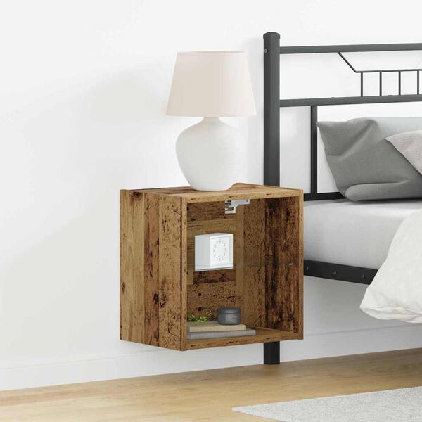 vidaXL Floating Shelf with LED Light s polico Rjava 40 x 28,5 x 40 cm