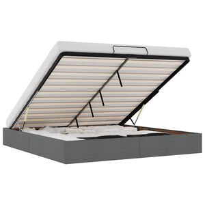 vidaXL Otomanski posteljni okvir brez vzmetnice Temno siva 160x200 cm