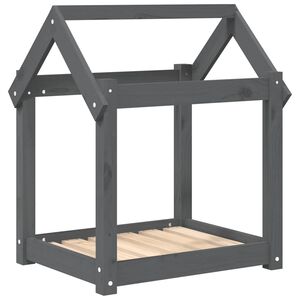 vidaXL Pasja postelja siv 61x50x70 cm trdna borovina
