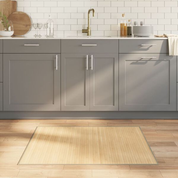 vidaXL Preproga pravokotna svetlo naravna 80x100 cm bambus