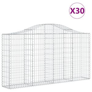 vidaXL Obokane gabion ko&scaron;are 30kosov 200x30x100/120cm pocinkano železo