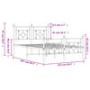 vidaXL Kovinski posteljni okvir z vzglavjem in vznožjem bel 120x200 cm