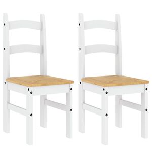 vidaXL Jedilni stoli 2 kosa beli 40x46x99 cm trdna borovina