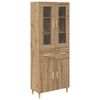 vidaXL Visok predalnik Umetni hrast 69,5 x 34 x 180 cm Inženirski les