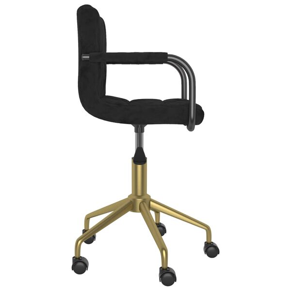 vidaXL Vrtljiv jedilni stol črn žamet