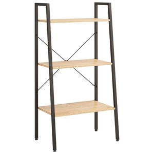 vidaXL 3-nadstropni stoječi regal svetlo rjav in črn 56x35x108 cm