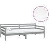 vidaXL Dnevna postelja z vzmetnico 90x200 cm siva trdna borovina