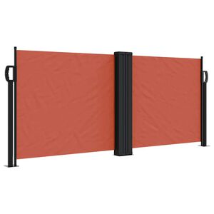 vidaXL Zložljiva stranska tenda terakota 100x600 cm