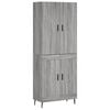 vidaXL Visoka komoda siva sonoma 69,5x34x180 cm inženirski les
