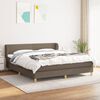 vidaXL Box spring postelja z vzmetnico taupe 160x200 cm blago