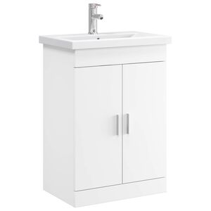 vidaXL Komplet pohi&scaron;tva za kopalnico Bela 61 x 40 x 84,5 cm
