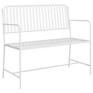 vidaXL Vrtna klop 2 -Seater 103,5 x 51,5 x 90 cm Jeklo Navadna bela