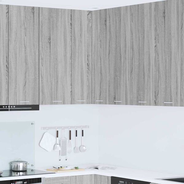 vidaXL Viseča omarica Riga Siva Sonoma in bela 57 x 57 x 100 cm