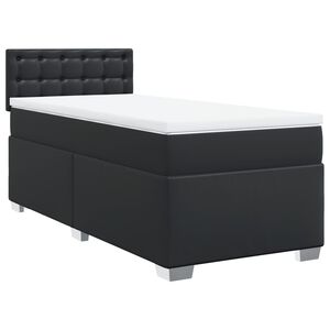 vidaXL Box spring postelja z vzmetnico črna 80x200 cm umetno usnje