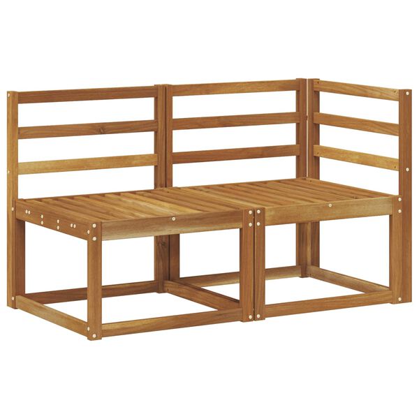 vidaXL Zunanji srednji in kotiček kavč 2 Kos Naravna