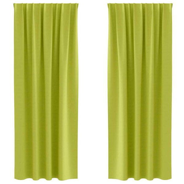 vidaXL Zavese za zatemnitev z obroči 2 pcs Zelena 245 x 140 cm