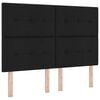 vidaXL LED Box Spring Postelja z vzglavjem Črna 140 x 190 cm blago