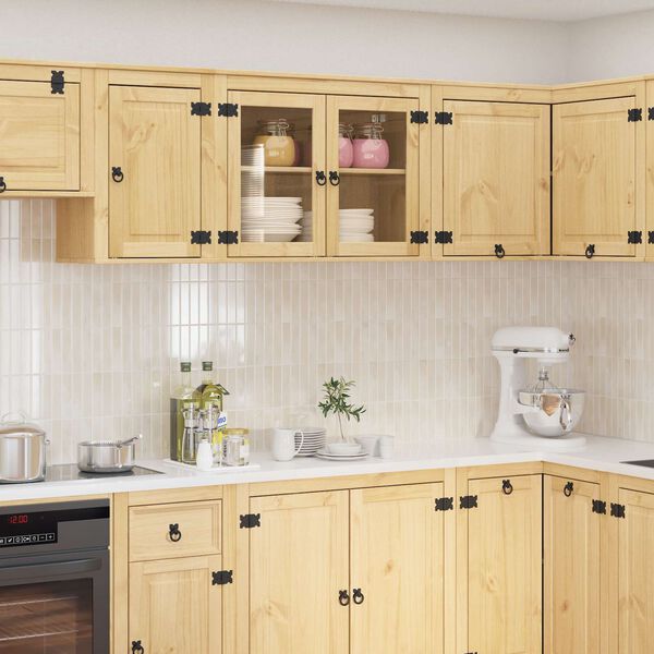 vidaXL Za omarice s polico Medena 60 x 32 x 40 cm Masivno borovo les