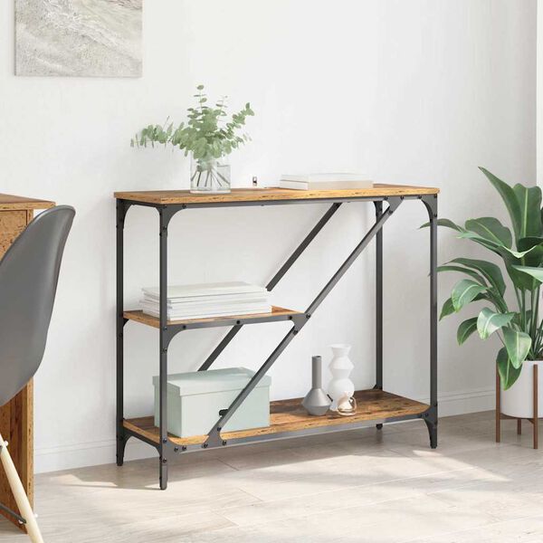 vidaXL Konzolna miza Star les 88,5 x 30 x 75 cm Konstruiran les