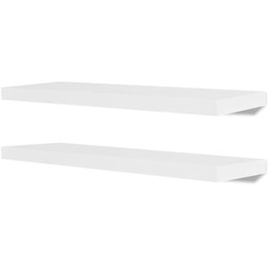 Lebdeča stenska polica 2 kosa MDF bela