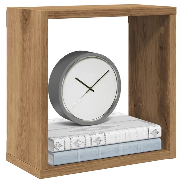 vidaXL Stenske kockaste police 4 kosi artisan hrast 30x15x30 cm