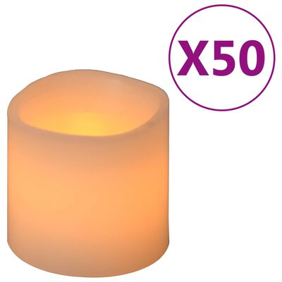 vidaXL Električne LED svečke 50 kosov toplo bele